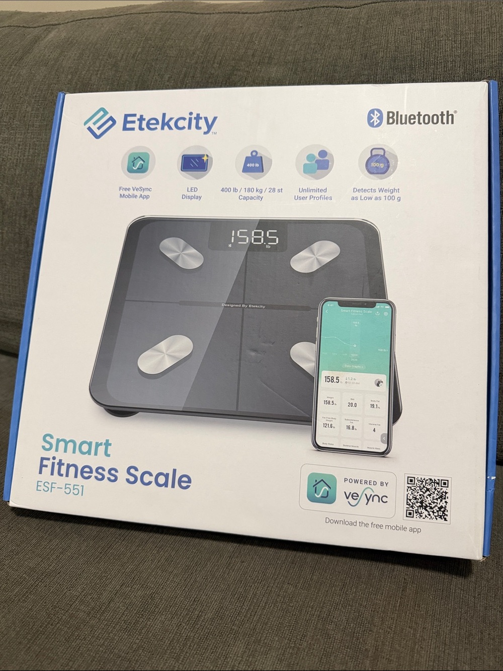 Etekcity Smart Fitness Scale ESF-551 - Black